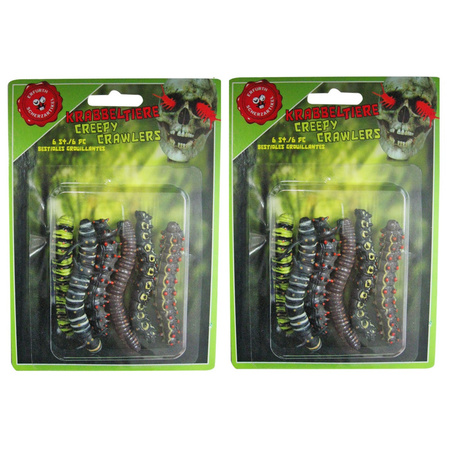12x pieces of horror decoration caterpillars 6 cm