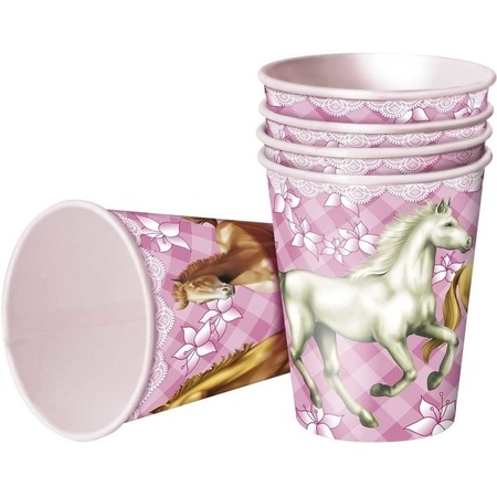 16x Horses theme party cups 250 ml