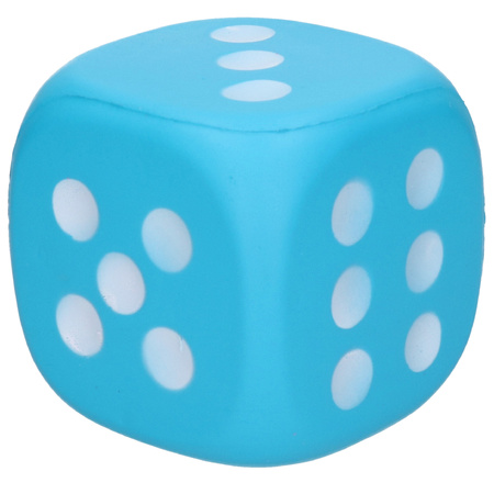 1x Large foam dice blue 12 cm