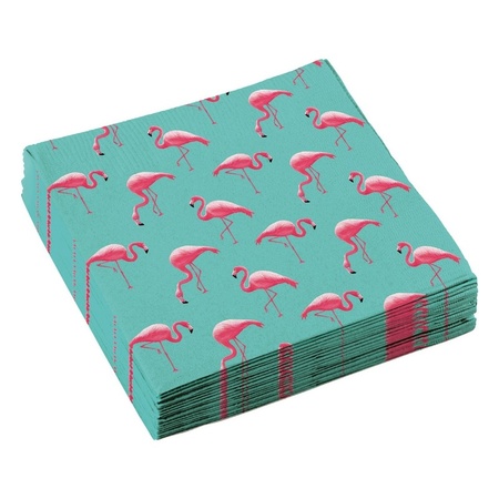 20x Flamingo napkins 33 x 33 cm