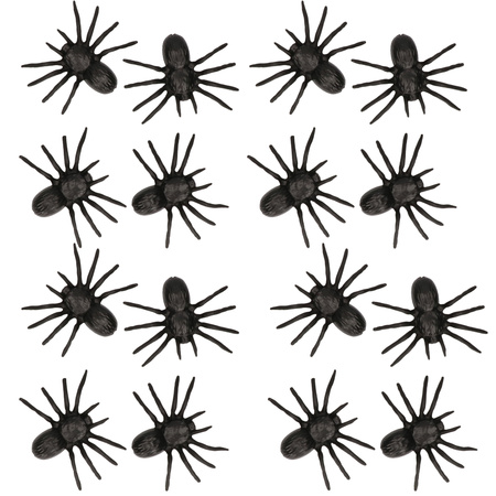 20x Fake plastic spiders 10 cm Halloween decoration