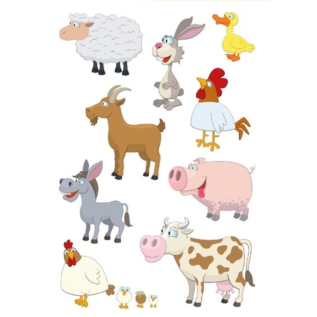 27x Farm animals stickers