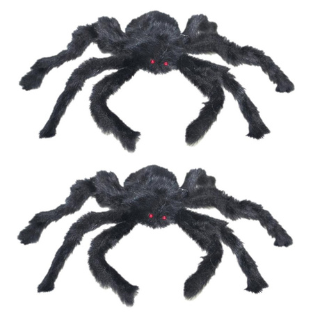 2x Fake spiders black 28 cm