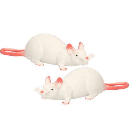 2x Toy rats 28 cm