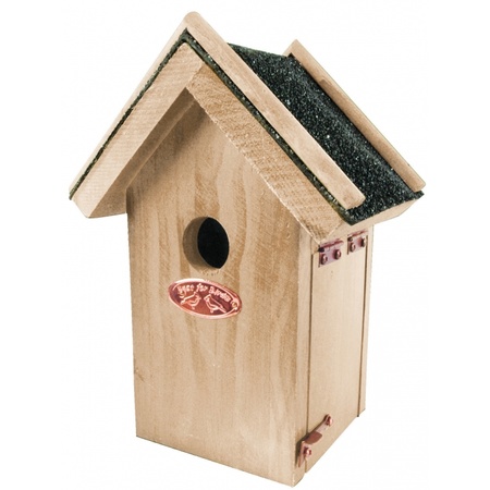 2x Wooden birdhouses 16x11x22 cm