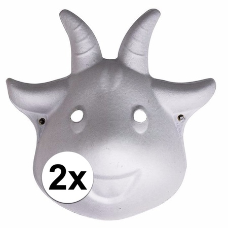 2x Papieren geiten masker 22 cm
