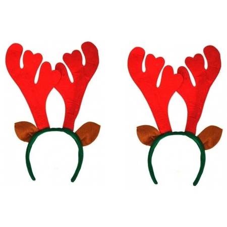2x Reindeer headbands with ears