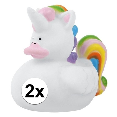 2x Rubber duck unicorn 7 cm