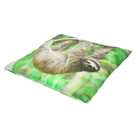 2x Sofa cushion with sloth animal print 35 cm