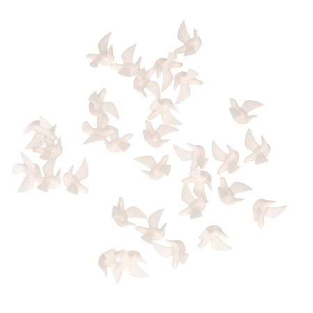 Plastic duifjes voor bruiloft decoratie 30x stuks