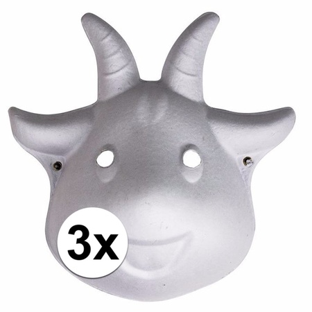 3x Paper mask goat 22 cm