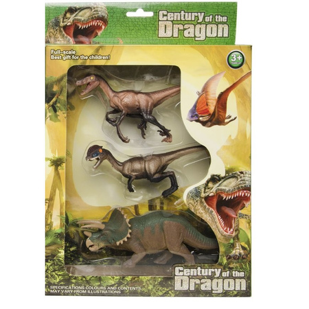 3x Plastic dinosaurs toys for children