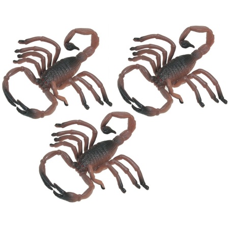 3x Plastic scorpion 8 cm