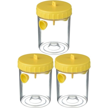 3x Wasp catchers/traps yellow 14 cm plastic