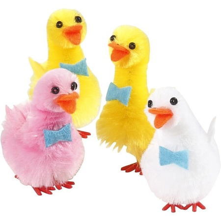 4x Colored ducks 5 cm