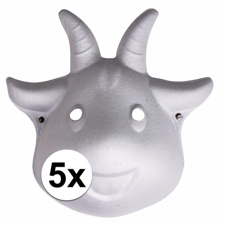 5x Paper mask goat 22 cm