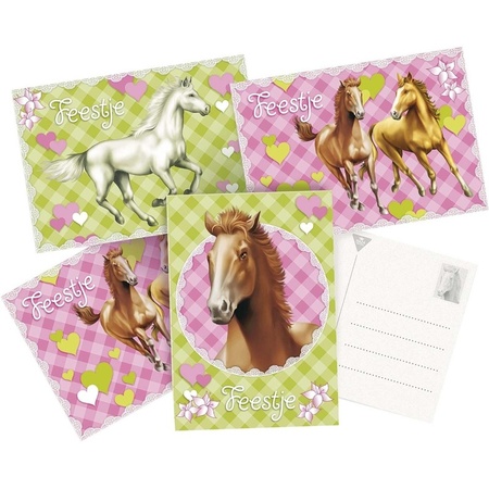 6x Horse theme party invitations/cards