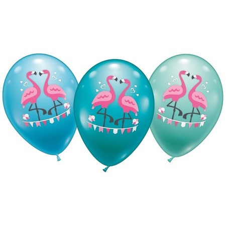 Flamingo hawaii thema ballonnen 6x stuks