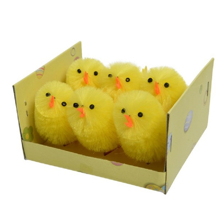 Pluche bruine kippen/hanen knuffel van 25 cm met 6x stuks mini kuikentjes 4 cm