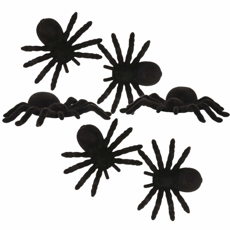 8x Fake spiders 10 cm Halloween decoration
