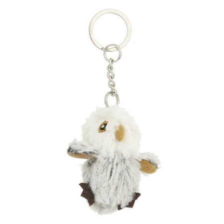 8x Plush owl keychain 6 cm