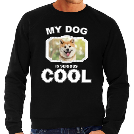 Honden liefhebber trui / sweater Akita inu my dog is serious cool zwart voor heren