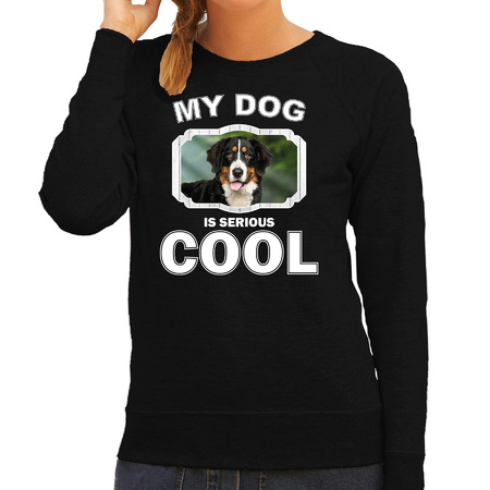 Honden liefhebber trui / sweater Berner sennen my dog is serious cool zwart voor dames