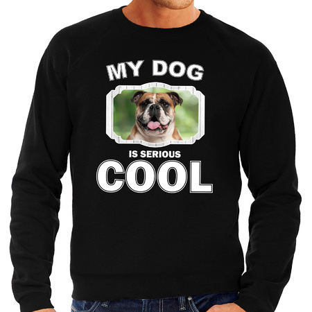 British bulldog dog sweater my dog is serious cool black for men