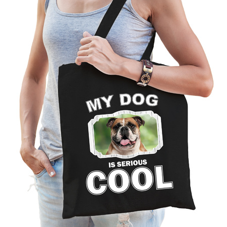 British bulldog my dog is serious cool bag black 