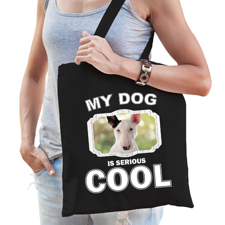 Bullterrier my dog is serious cool bag black 