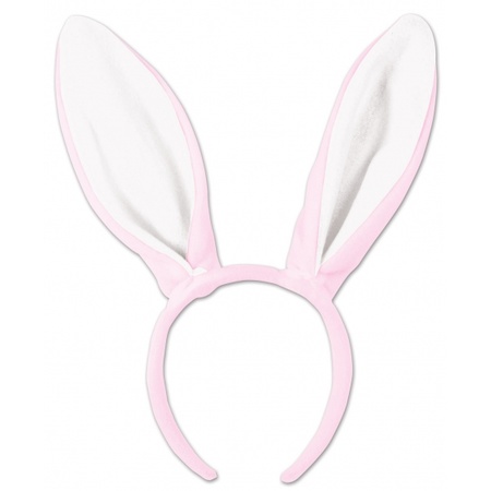 Bunny ears pink and white for adults