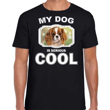 Charles spaniel dog t-shirt my dog is serious cool black for men