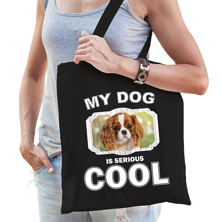 Charles spaniel my dog is serious cool bag black 
