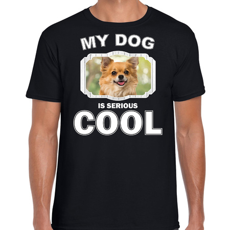Chihuahua dog t-shirt my dog is serious cool black for men