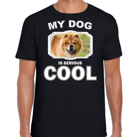Chow chow dog t-shirt my dog is serious cool black for men