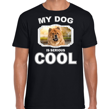 Chow Chow dog t-shirt my dog is serious cool black for men