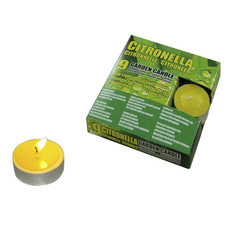 Citronella tea lights - set of 9x pieces - 3 burning hours