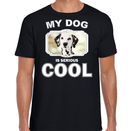 Dalmatian dog t-shirt my dog is serious cool black for men