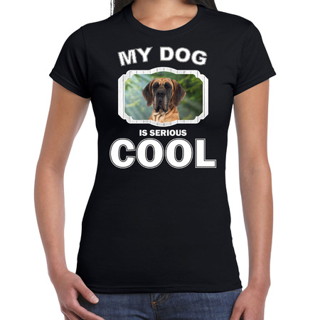 Danish dog dog t-shirt my dog is serious cool black for women