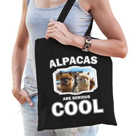 Animal alpacas are cool bag black 