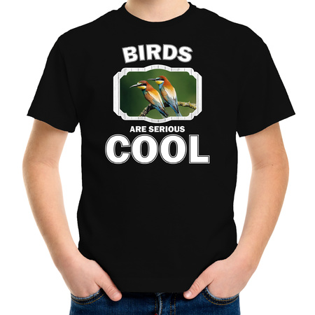 T-shirt birds are serious cool zwart kinderen - vogels/ bijeneter vogel shirt