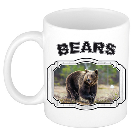 Animal brown bears mug / cup white 300 ml