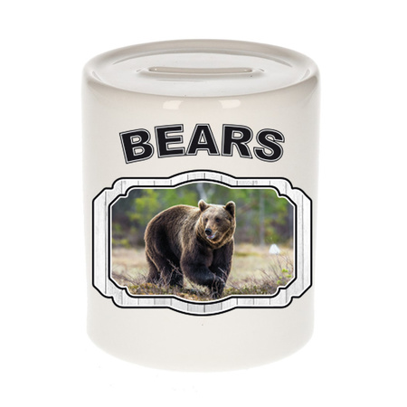 Animal brown bears money box white 300 ml