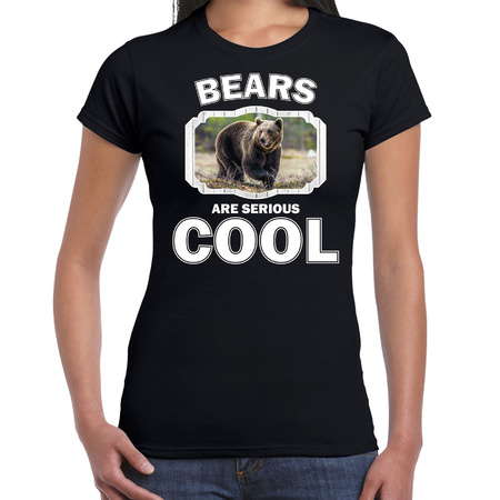 Animal brown bears are cool t-shirt black for women
