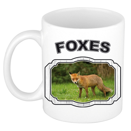 Animal foxes mug / cup white 300 ml