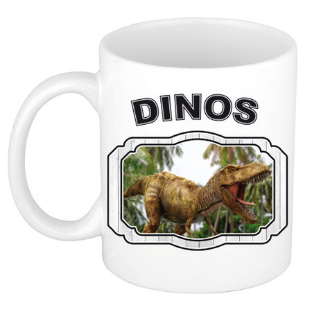 Animal t-rex dino mug / cup white 300 ml