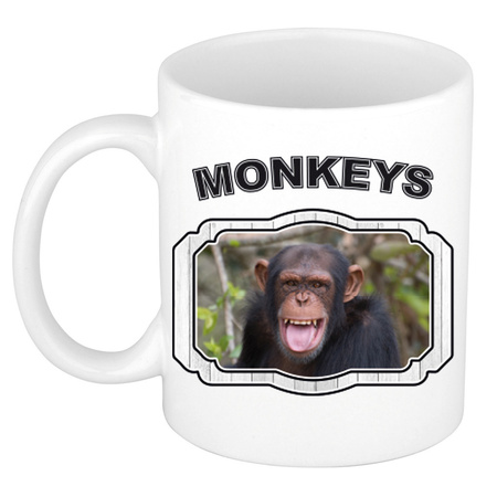 Animal chimpanzees mug / cup white 300 ml