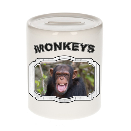 Animal chimpanzees money box white 300 ml