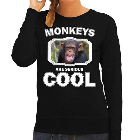 Animal chimpanzees are cool sweater black for women