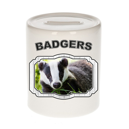 Animal badgers money box white 300 ml